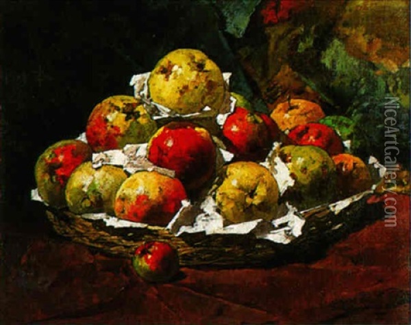 La Corbeille De Pommes Oil Painting - Georges Jeannin