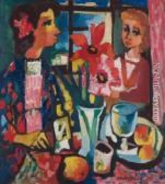 Les Deux Amies Oil Painting - Charles Walch
