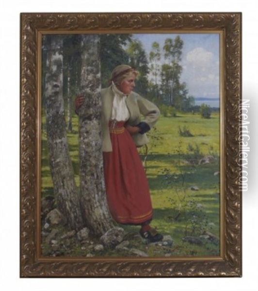 Dalkulla Vid Bjork Oil Painting - August Vilhelm Nikolaus Hagborg