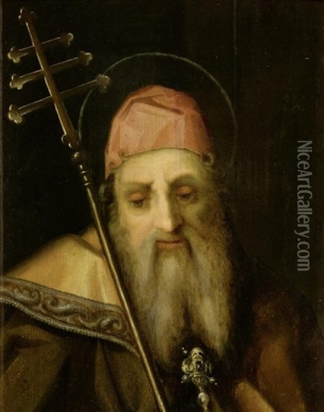 Heiliger Antonius Oil Painting - Pier Francesco Di Jacopo Foschi