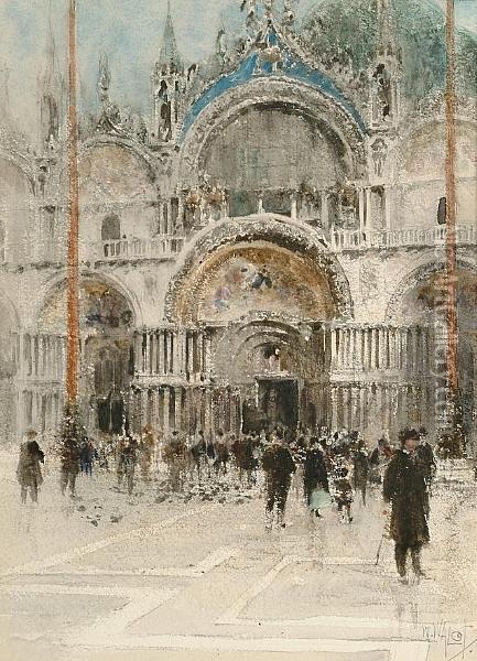View Across St Mark's Square, Venice Oil Painting - William Walcot