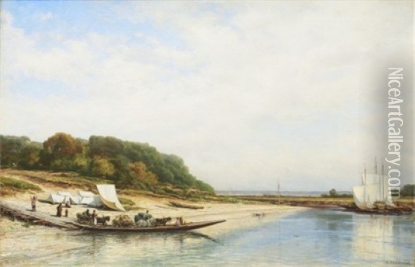 River Sura Oil Painting - Aleksei Petrovich Bogolyubov