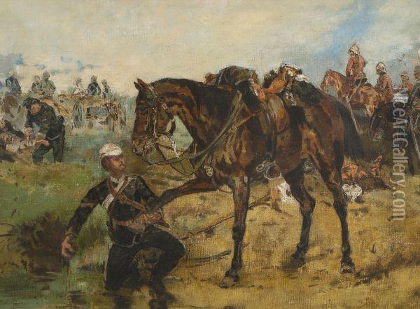 An Engagement In The Boer War Oil Painting - Robert Alexander Hillingford