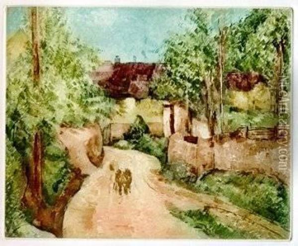 A Auvers Oil Painting - Paul Cezanne