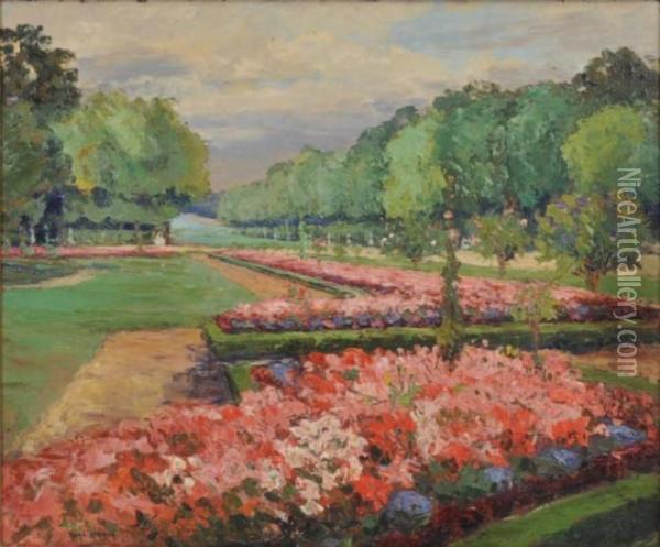 Parterre Du Letone, Versailles Oil Painting - Rene Hanin