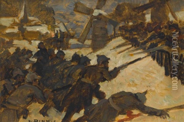 Infanterie Oil Painting - Ludwig Dill