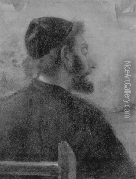 Portrait Of A Rabbi With His Back Turned, Studying A Map Oil Painting - Carel Fabritius