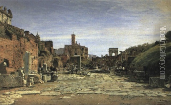 Forum Romanum Oil Painting - Josef Theodor Hansen