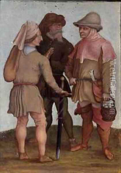 Three peasants Oil Painting - Durer or Duerer, Albrecht