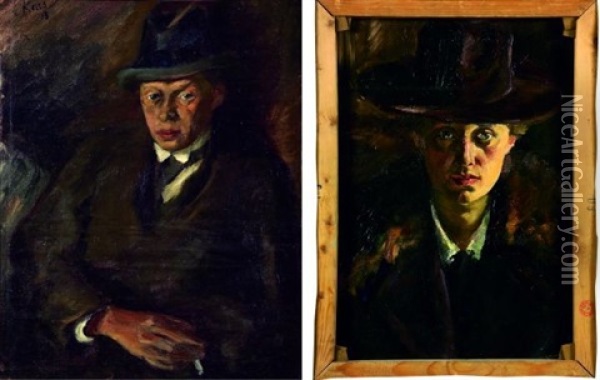 Autoportrait (+ Portrait, Verso) Oil Painting - Georges (Karpeles) Kars