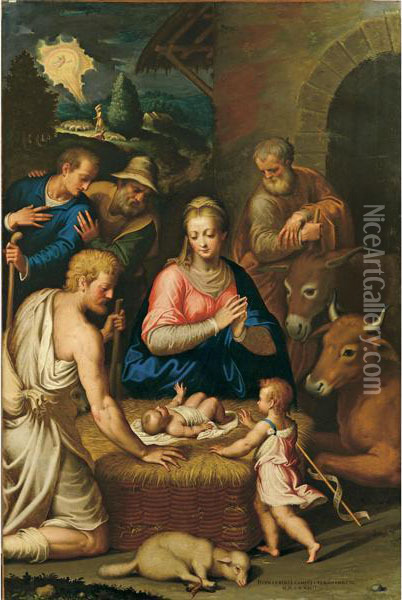Adorazione Dei Pastori Oil Painting - Bernardino Campi
