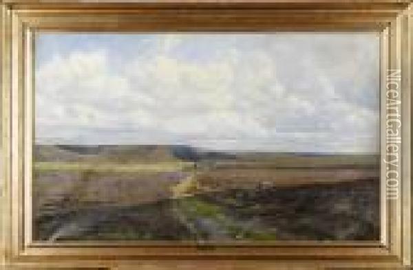 Landskap Oil Painting - Emil Winnerwald