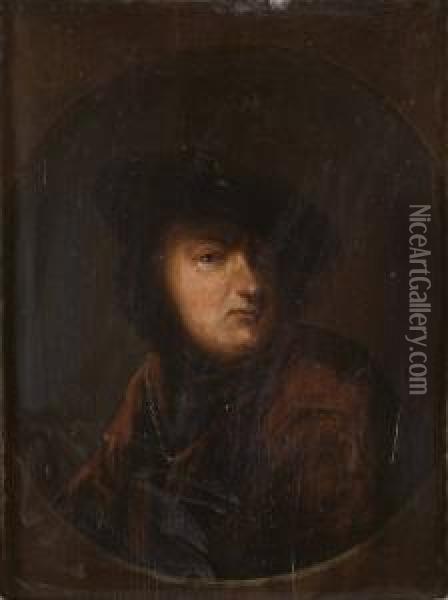 Sjalvportratt I Rembrandts Stil Oil Painting - Pehr Horberg