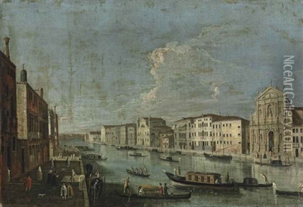A View Of The Grand Canal, Venice, Looking South West From The Chiesa Degli Scalzi To The Fondamenta Della Croce With San Simone Piccolo Oil Painting -  Master of the Langmatt Foundation Views