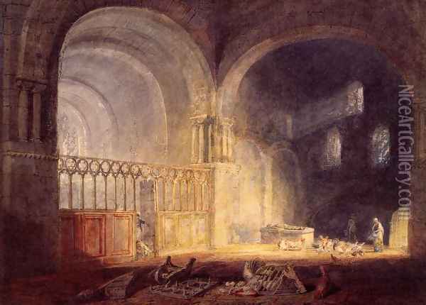 Transept Of Ewenny Priory Glamorganshire Oil Painting - Joseph Mallord William Turner