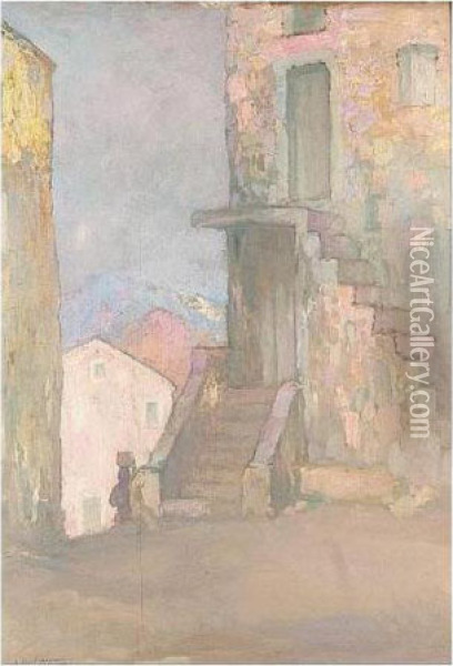 Village In Provence Oil Painting - Pierre Amedee Marcel-Beronneau