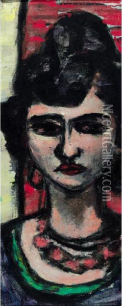 Italienerin (italian Woman) Oil Painting - Max Beckmann