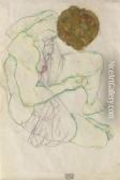 Sitzender Frauenakt Oil Painting - Egon Schiele