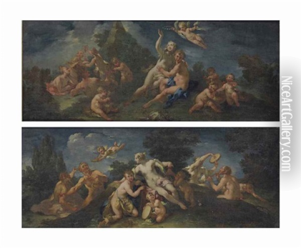 Bacchus And Ariadne; And Daphnis And Chloe (pair) Oil Painting -  Parmigianino (Michele da Parma)