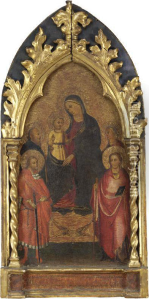 Madonna Col Bambino E Santi Oil Painting - Master Of Santa Verdiana