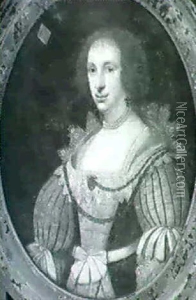 Portrait Of A Lady, Said To Be Veronica Van Somelsdyke Oil Painting - Paulus Moreelse
