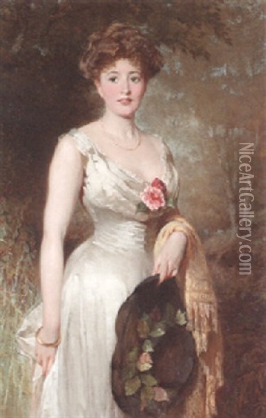 The Elegant Beauty Oil Painting - George Elgar Hicks