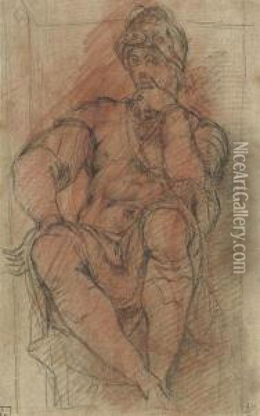 Lorenzo De Medici, After Michelangelo Oil Painting - Giovan Battista Naldini
