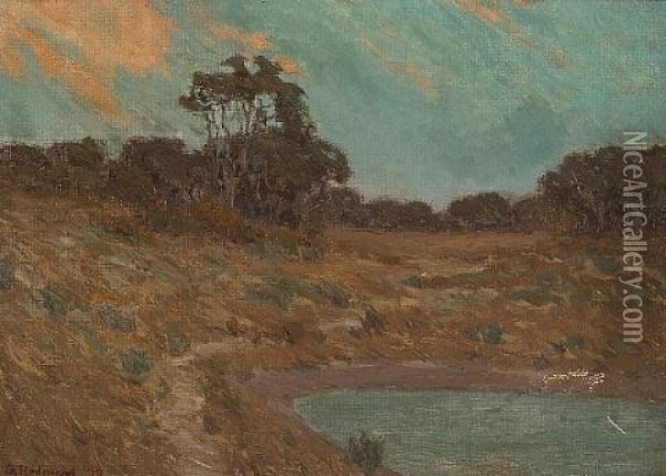 The Old Pond Oil Painting - Granville S. Redmond