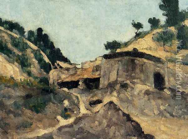 Landscape With Watermill Oil Painting - Paul Cezanne