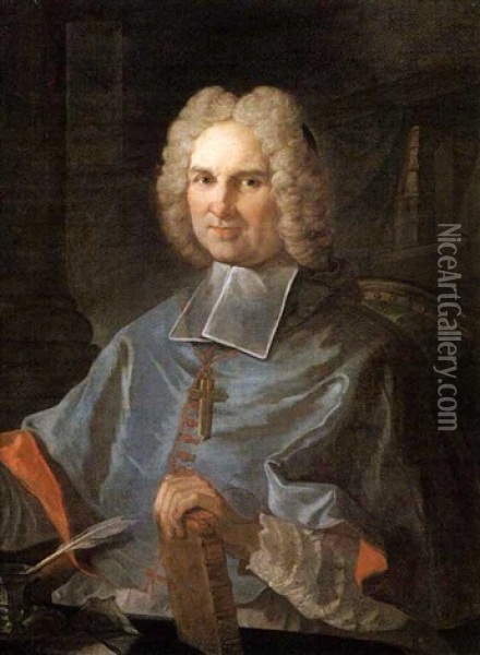 Portrait De Monseignor Rosseau De La Parisiere, Eveque De Nimes En 1711 Oil Painting - Charles Joseph Natoire