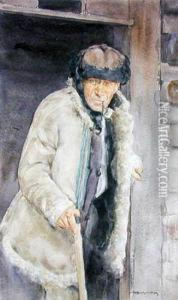 Portret Starego Gorala Oil Painting - Aleksander Augustynowicz