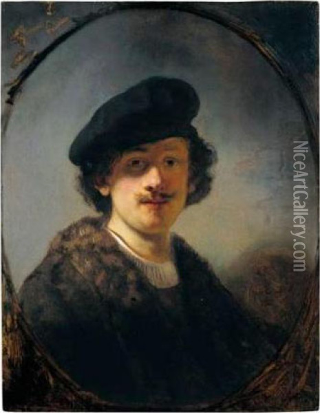 Self-portrait With Shaded Eyes Oil Painting - Rembrandt Van Rijn