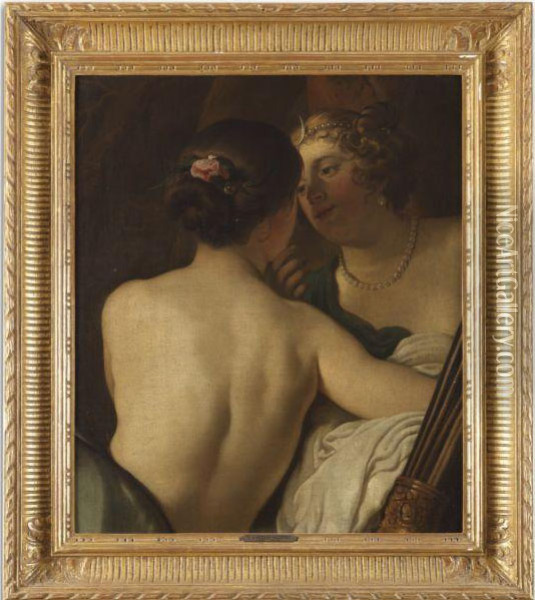 Jupiter In The Guise Of Diana Seducing Callisto Oil Painting - Jacob Adriaensz Backer