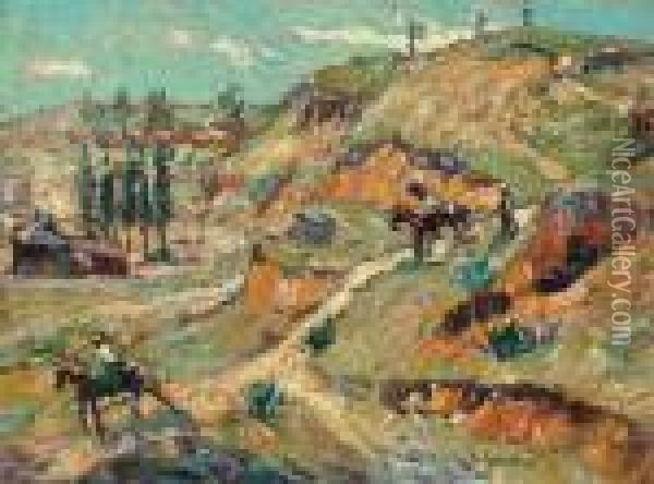 The Riders Oil Painting - Ernest Lawson