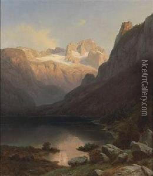 View Of Achensee Oil Painting - Paul Gottlieb Weber