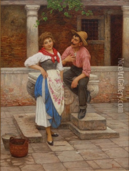 Couple Oil Painting - Luigi Pastega