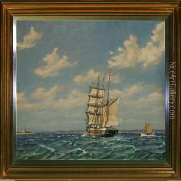 Seascape With Sailing
Ship Off 