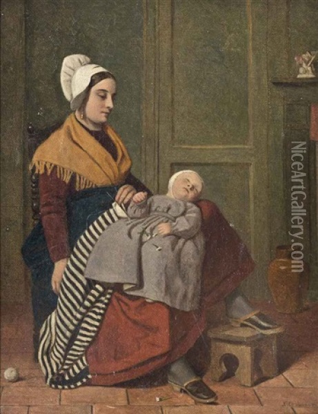 The Young Mother Oil Painting - James Collinson