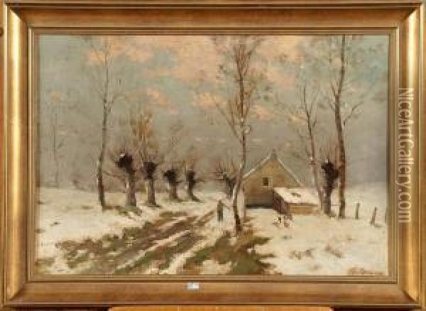 Paysage D'hiver Oil Painting - Frans Van Damme