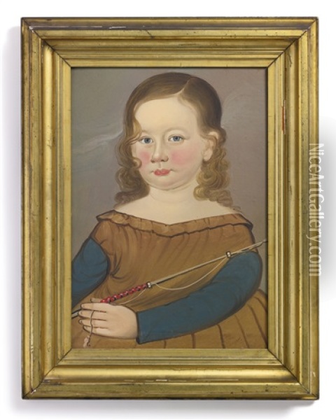 Portrait Of A Child With Long Blond Hair Oil Painting - William Matthew Prior