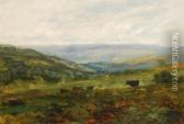 From The High Road To Bardon Looking Towardsbolton Bridge Oil Painting - David Cox