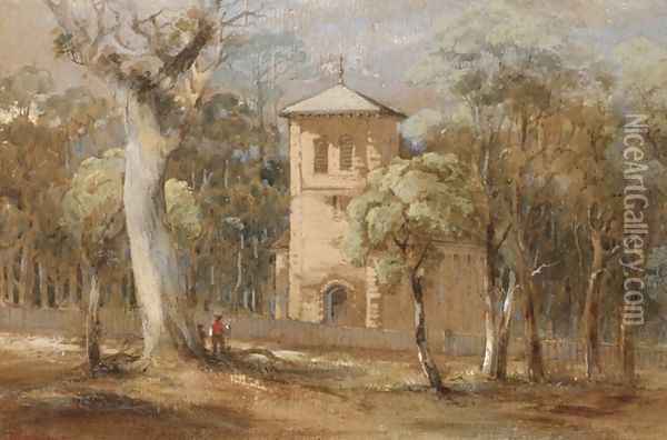 St. Thomas' Church, North Sydney Oil Painting - Conrad Martens