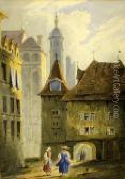 Continental Town Scene Oil Painting - William Callow