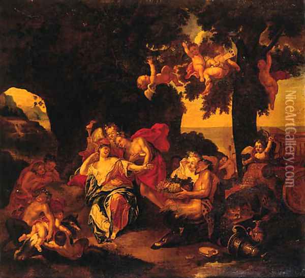 Bacchus And Ariadne On The Island Of Naxos Oil Painting - Antoine Coypel