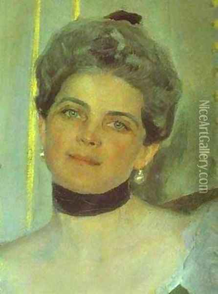 Portrait Of Princess Zinaida Yusupova Detail 1900-2 Oil Painting - Valentin Aleksandrovich Serov