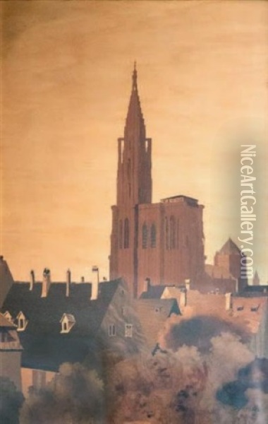 Cathedrale De Strasbourg Oil Painting - Charles Spindler
