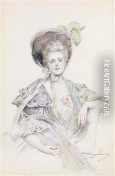 Portrait De Femme Oil Painting - Madeleine Jeanne Lemaire