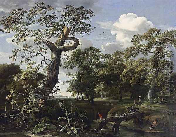 River Landscape 1661 Oil Painting - Jan van Kessel