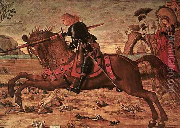 St George and the Dragon (detail 1) Oil Painting - Vittore Carpaccio
