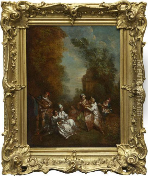 The Conversation Galante Oil Painting - Nicolas Lancret